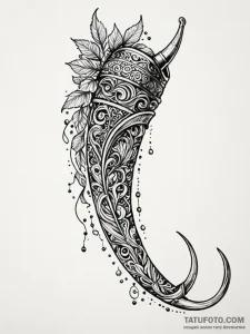 Viking drinking horn, ornate and celebratory,... - эскиз тату (№1751772128_0, 06.07.2025 03:22) — Tatufoto.com