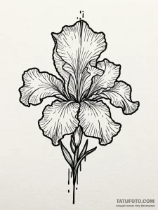 Iris, tattoo drawing outline, clear image, sh... - эскиз тату (№1751772298_0, 06.07.2025 03:24) — Tatufoto.com