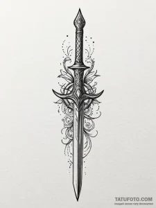 Ancient dagger in stone, ink illustration for... - эскиз тату (№1751772469_0, 06.07.2025 03:27) — Tatufoto.com