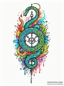 Rune cage trapping serpent, tattoo flash shee... - эскиз тату (№1751772554_0, 06.07.2025 03:29) — Tatufoto.com