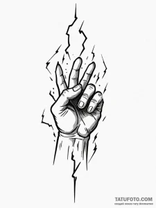 Zeus's hand, clenched and gathering a lightni... - эскиз тату (№1751773324_0, 06.07.2025 03:42) — Tatufoto.com