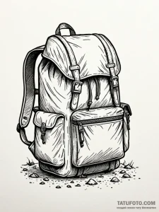 A detailed backpack for hiking, adventure,, i... - эскиз тату (№1751773493_0, 06.07.2025 03:44) — Tatufoto.com