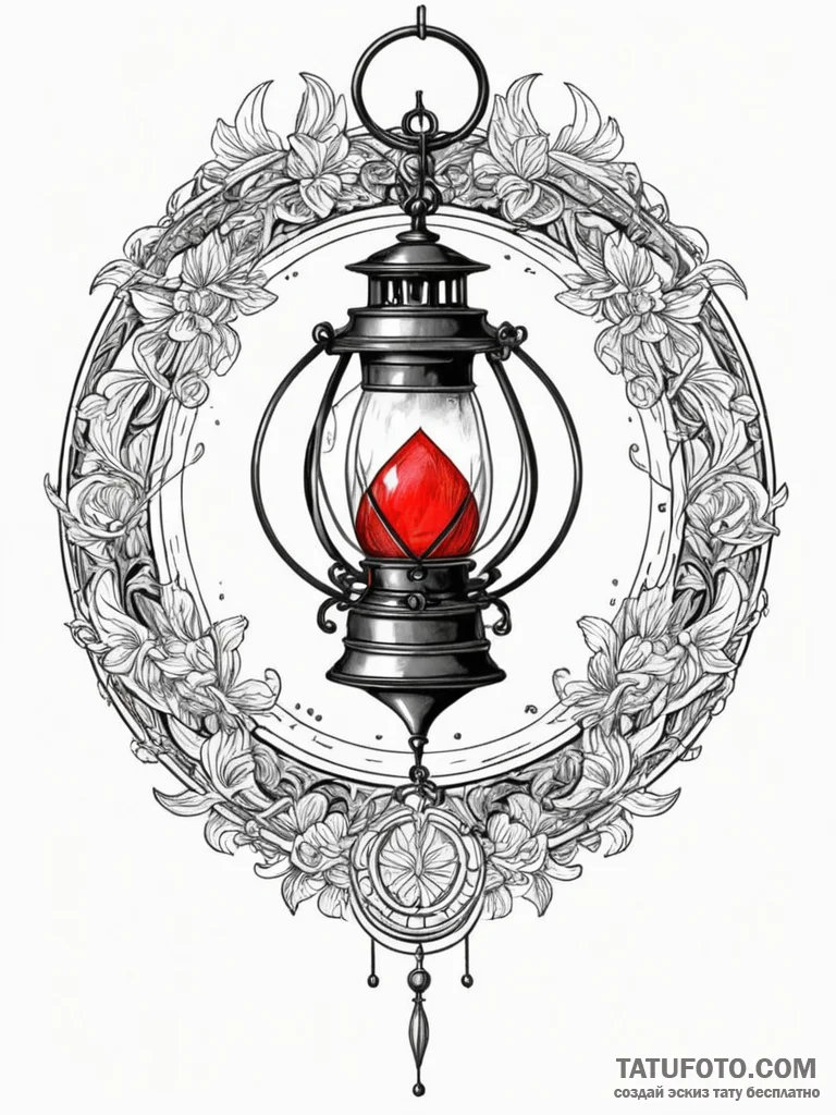 Lantern spinning in void, concept art for tat... - эскиз тату (№1751774592_0, 06.07.2025 04:03) — Tatufoto.com