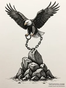Prometheus chained to a rock, eagle approachi... - эскиз тату (№1751774676_0, 06.07.2025 04:04) — Tatufoto.com