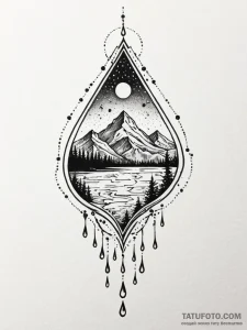 A single raindrop creating ripples, tattoo dr... - эскиз тату (№1751774933_0, 06.07.2025 04:08) — Tatufoto.com