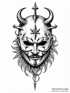 Iron mask sealed with thorns, tattoo sketch d... - эскиз тату (№1751775611_0, 06.07.2025 04:20) — Tatufoto.com