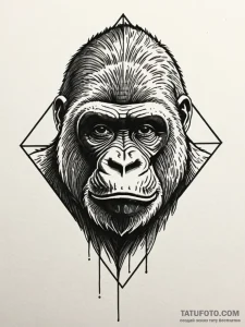 Gorilla, tattoo flash sheet design, detailed... - эскиз тату (№1751775695_0, 06.07.2025 04:21) — Tatufoto.com