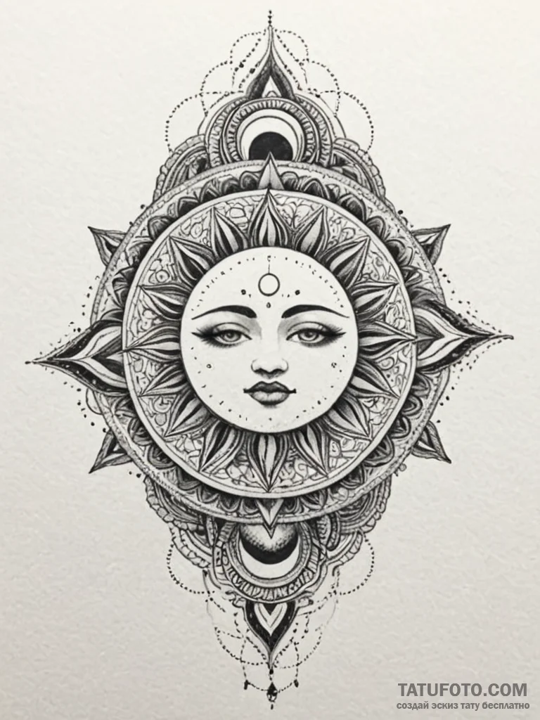 Dark serpent biting sun, ink illustration for… — эскиз тату (№1751775864_0, 06.07.2025 04:24) — Tatufoto.com