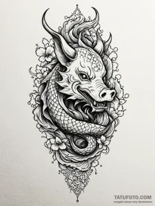 Pig, tattoo drawing outline, highly detailed,... - эскиз тату (№1751775948_0, 06.07.2025 04:25) — Tatufoto.com