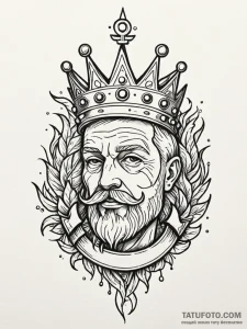 Nexus crown devoured by roots, tattoo sketch... - эскиз тату (№1751776118_0, 06.07.2025 04:28) — Tatufoto.com
