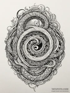 Jade serpent spiraling through void, artistic... - эскиз тату (№1751776714_0, 06.07.2025 04:38) — Tatufoto.com