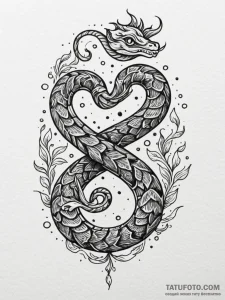 Astral serpent forming infinity loop, tattoo... - эскиз тату (№1751776888_0, 06.07.2025 04:41) — Tatufoto.com