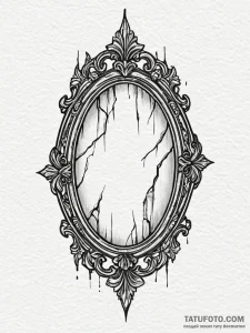 A detailed broken mirror reflection, distorte... - эскиз тату (№1751777061_0, 06.07.2025 04:44) — Tatufoto.com