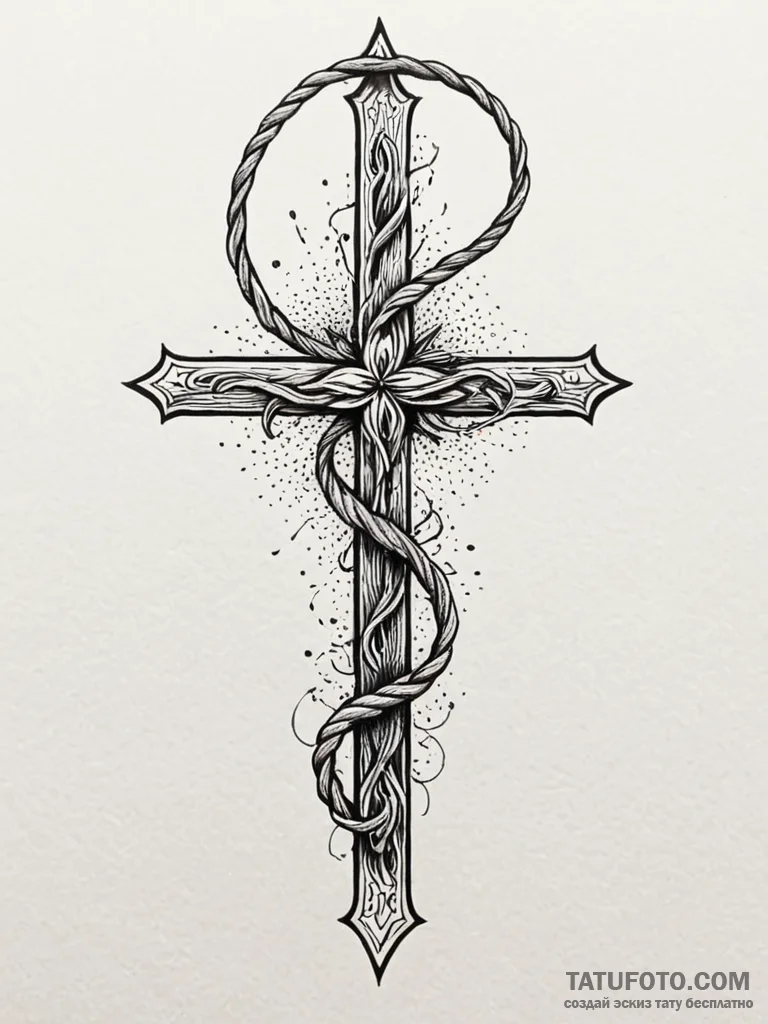 A powerful burning rope, fading,, tattoo sket… — эскиз тату (№1751777912_0, 06.07.2025 04:58) — Tatufoto.com