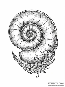 Nautilus shell, demonstrating natural growth... - эскиз тату (№1751778080_0, 06.07.2025 05:01) — Tatufoto.com
