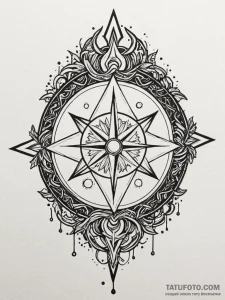 Oak sigil bleeding starlight, tattoo line art... - эскиз тату (№1751778760_0, 06.07.2025 05:12) — Tatufoto.com