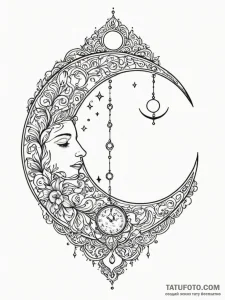 Pocket watch, its face a detailed map of the... - эскиз тату (№1751779012_0, 06.07.2025 05:16) — Tatufoto.com