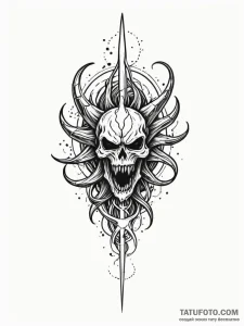 Tainted blade devouring starlight, tattoo ske... - эскиз тату (№1751779612_0, 06.07.2025 05:26) — Tatufoto.com