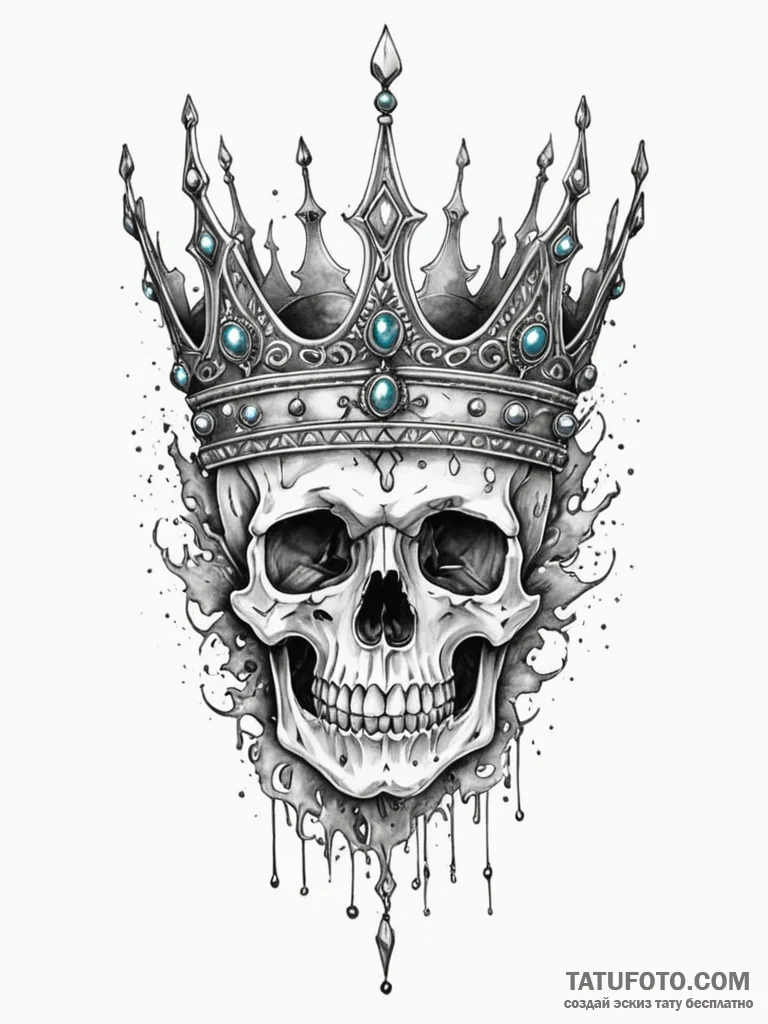 Frosted blade crowned in bone, artistic tatto... - эскиз тату (№1751779866_0, 06.07.2025 05:31) — Tatufoto.com