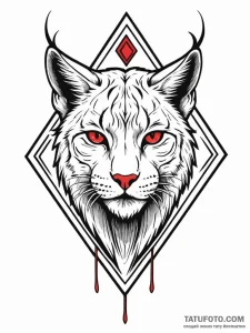 Lynx teeth piercing sigil, ink illustration f... - эскиз тату (№1751780286_0, 06.07.2025 05:38) — Tatufoto.com