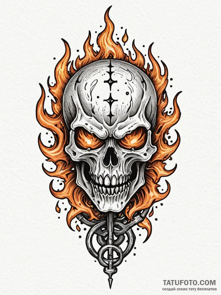 Molten helm devouring flame, tattoo flash she... - эскиз тату (№1751780709_0, 06.07.2025 05:45) — Tatufoto.com