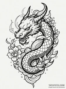 Serpent mirror swallowing reflection, ink ill... - эскиз тату (№1751780793_0, 06.07.2025 05:46) — Tatufoto.com