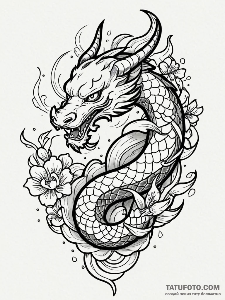Serpent mirror swallowing reflection, ink ill... - эскиз тату (№1751780793_0, 06.07.2025 05:46) — Tatufoto.com