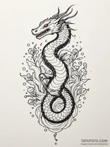Glacial serpent crowned in stars, concept art... - эскиз тату (№1751781044_0, 06.07.2025 05:50) — Tatufoto.com