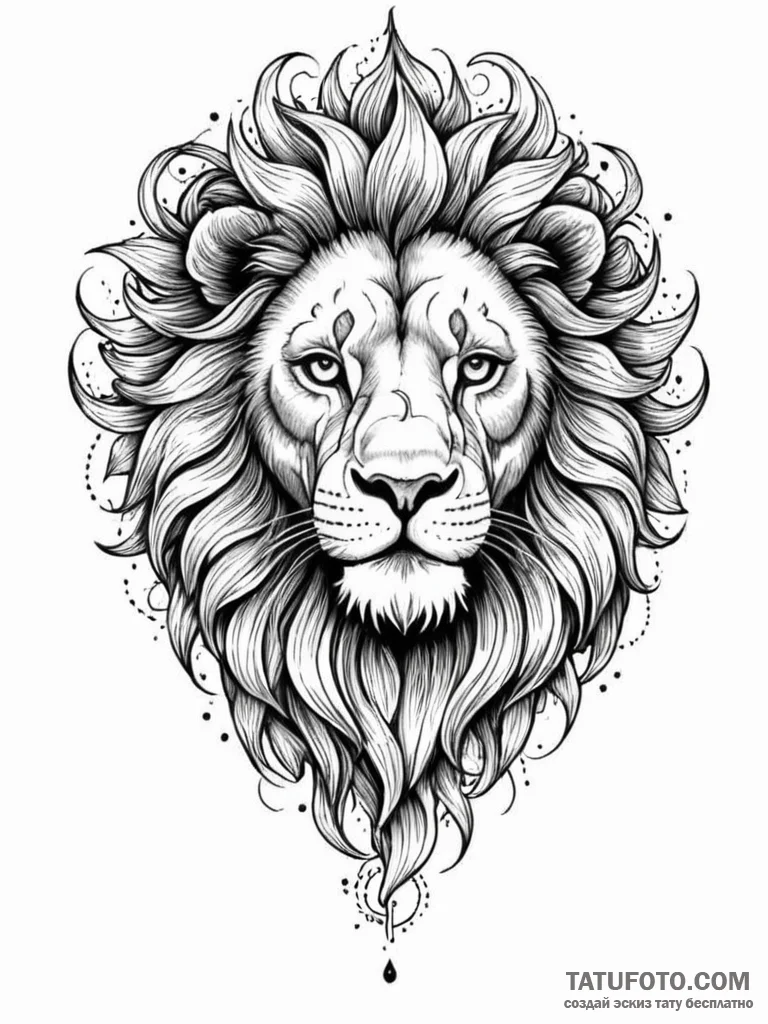 Astral lion amidst nebulas, tattoo flash shee... - эскиз тату (№1751781889_0, 06.07.2025 06:04) — Tatufoto.com
