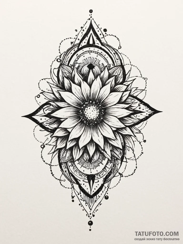 Hallowed relic beneath celestial bloom, artis... - эскиз тату (№1751783488_0, 06.07.2025 06:31) — Tatufoto.com