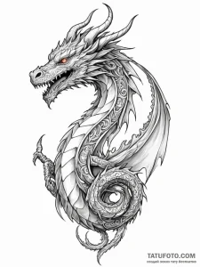 Fractal dragon - эскиз тату (№1751783740_0, 06.07.2025 06:35) — Tatufoto.com