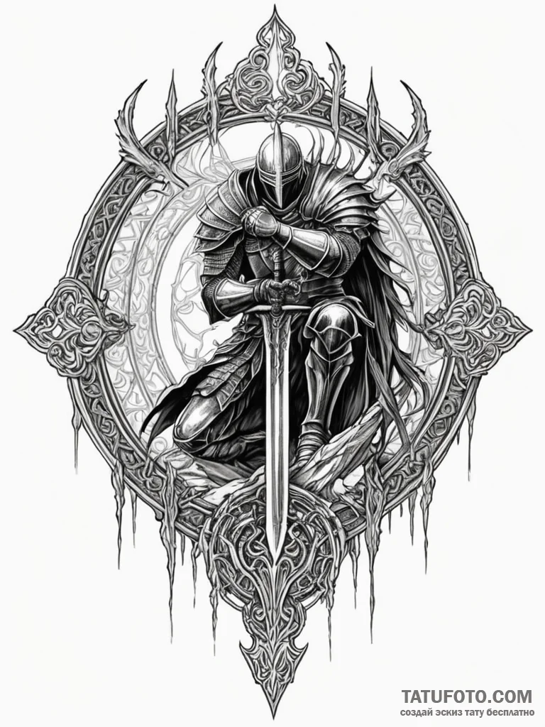 The dark sign (from dark souls), tattoo line... - эскиз тату (№1751784751_0, 06.07.2025 06:52) — Tatufoto.com