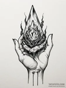 Witch's hand, with long nails, holding a glow... - эскиз тату (№1751785004_0, 06.07.2025 06:56) — Tatufoto.com