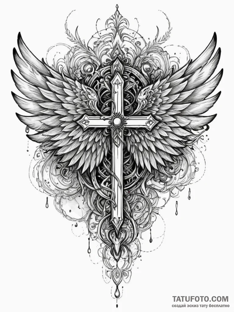 Obsidian wings tearing veil, tattoo drawing o... - эскиз тату (№1751785257_0, 06.07.2025 07:00) — Tatufoto.com