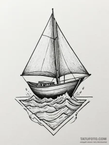 A paper boat sailing on a river of ink, artis... - эскиз тату (№1751785342_0, 06.07.2025 07:02) — Tatufoto.com
