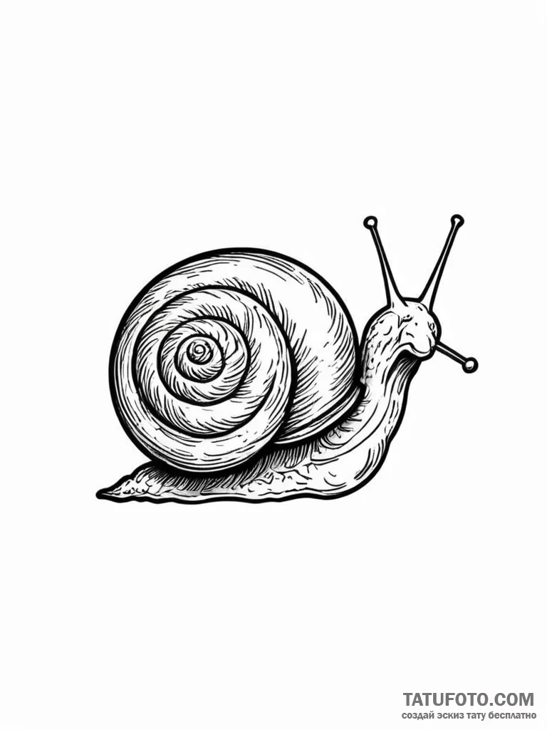 Snail - эскиз тату (№1751785426_0, 06.07.2025 07:03) — Tatufoto.com