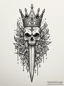 Oracle dagger piercing bone crown, tattoo dra... - эскиз тату (№1751785509_0, 06.07.2025 07:05) — Tatufoto.com