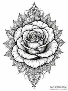 Astral rose made of stars, tattoo sketch desi... - эскиз тату (№1751786436_0, 06.07.2025 07:20) — Tatufoto.com