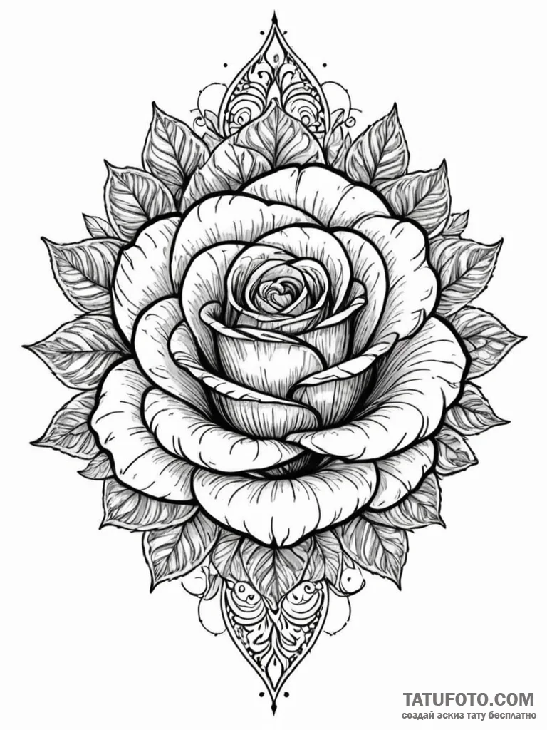 Astral rose made of stars, tattoo sketch desi... - эскиз тату (№1751786436_0, 06.07.2025 07:20) — Tatufoto.com
