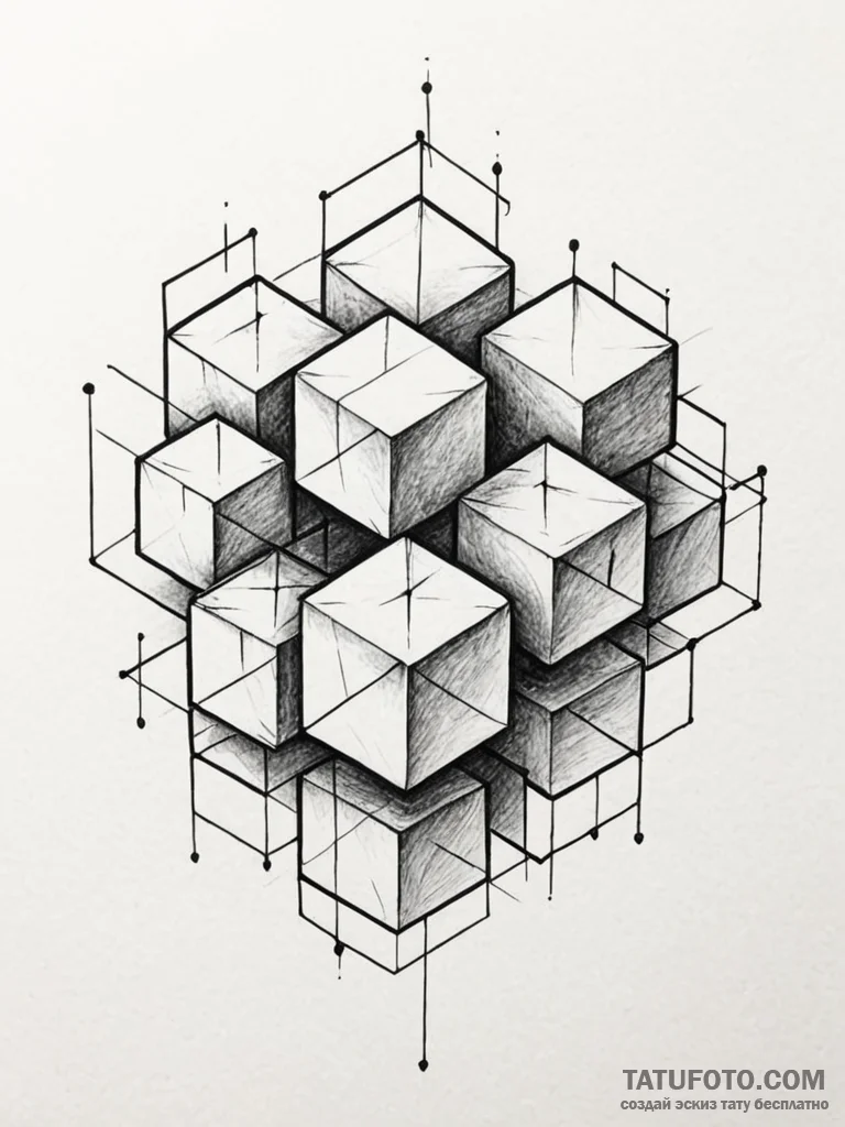 Cubes - эскиз тату (№1751787197_0, 06.07.2025 07:33) — Tatufoto.com