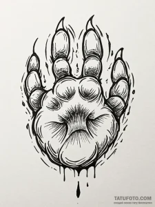 Bear's paw, tattoo drawing outline, professio... - эскиз тату (№1751787281_0, 06.07.2025 07:34) — Tatufoto.com