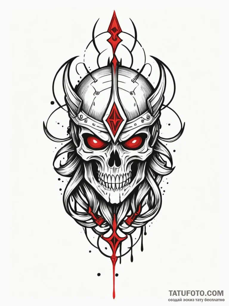 Arcane helm with floating runes, tattoo sketc... - эскиз тату (№1751788211_0, 06.07.2025 07:50) — Tatufoto.com