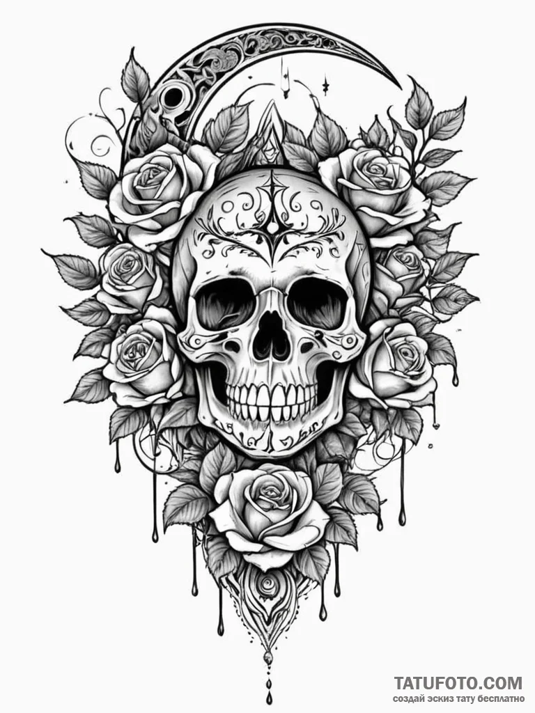 Black moon veiled in smoke, tattoo flash shee… — эскиз тату (№1751788718_0, 06.07.2025 07:58) — Tatufoto.com