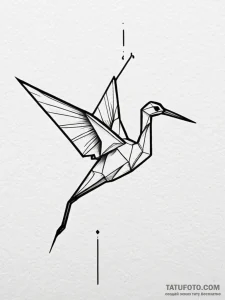 Origami crane turning into a real bird mid-fl... - эскиз тату (№1751788801_0, 06.07.2025 08:00) — Tatufoto.com