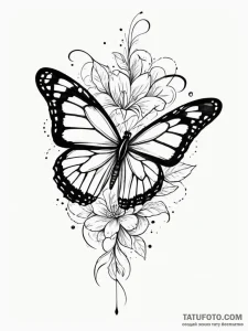 Monarch butterfly, representing transformatio... - эскиз тату (№1751788970_0, 06.07.2025 08:02) — Tatufoto.com