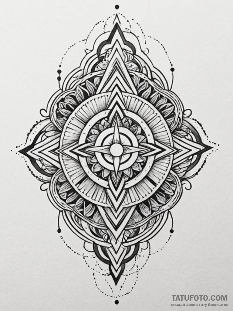 Leaf sigil glowing faintly, tattoo sketch des... - эскиз тату (№1751789306_0, 06.07.2025 08:08) — Tatufoto.com