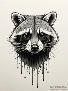 Raccoon, tattoo sketch design, minimalist app... - эскиз тату (№1751789475_0, 06.07.2025 08:11) — Tatufoto.com