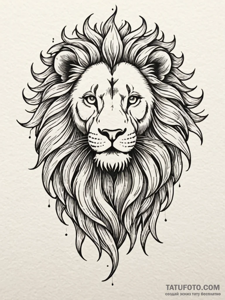 Angelic lion with glowing mane, tattoo flash… — эскиз тату (№1751790559_0, 06.07.2025 08:29) — Tatufoto.com