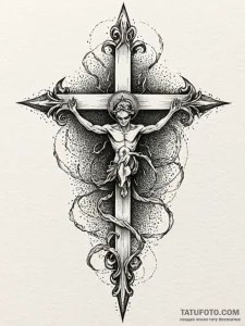 Stone flames tearing through veil, concept ar... - эскиз тату (№1751791399_0, 06.07.2025 08:43) — Tatufoto.com