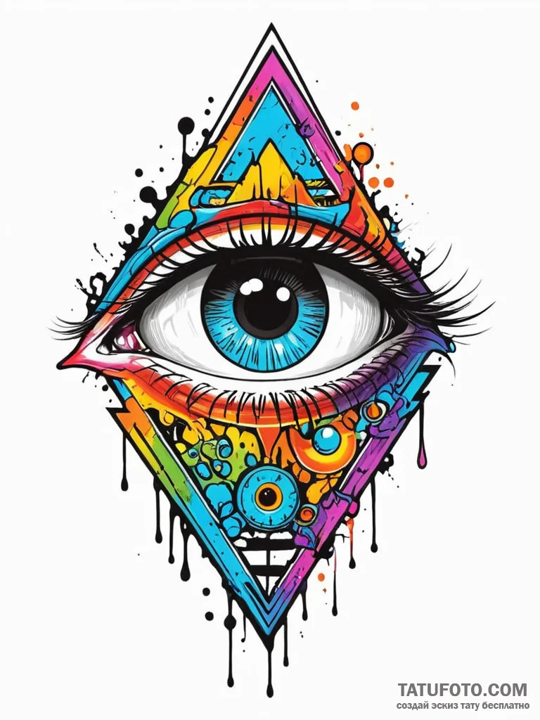 Forgotten relic beneath spectral eye, concept… — эскиз тату (№1751791483_0, 06.07.2025 08:44) — Tatufoto.com